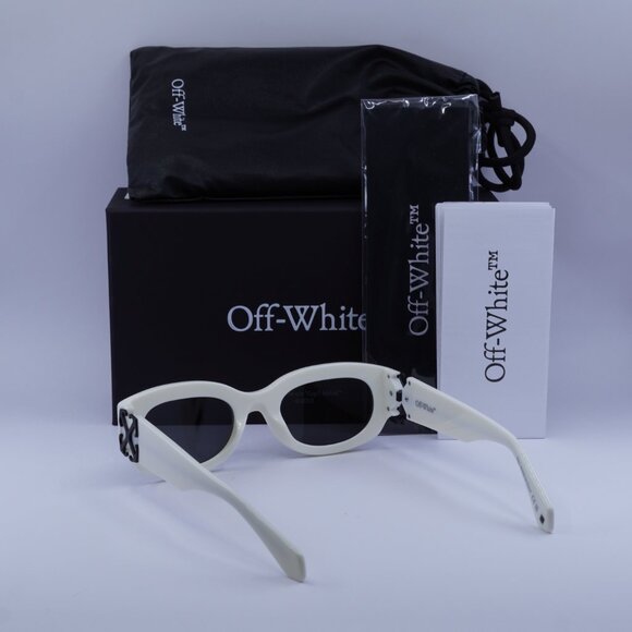 Off-White OERI14E PALMER 0107 Oval Sunglasses – White/Grey - Picture 5 of 10